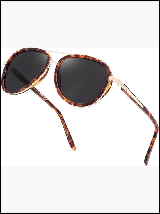 Retro Polarized Aviator Sunglasses Metal Frame UV400 Protection main image 7